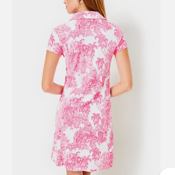Lilly Pulitzer Pink & White Polo Tee Dress with shorts - Picture 2 of 8